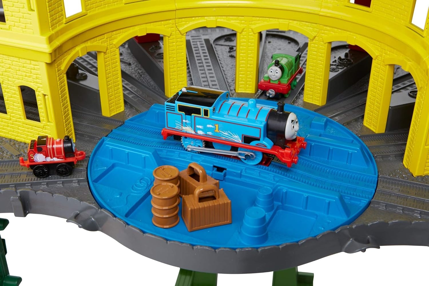 image:imageTHOMAS amp FRIENDS Toy Train Set Super Station Extra Large Race Track with Motorized Thomas Diecast Percy amp MINIS James for Ages 3 YearsSimplified Packaging
