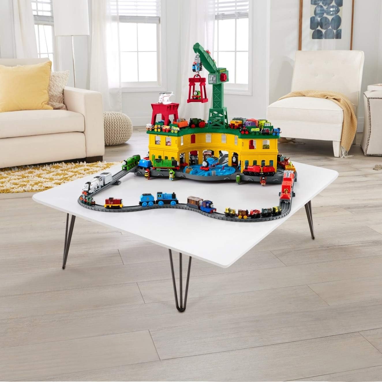 image:imageTHOMAS amp FRIENDS Toy Train Set Super Station Extra Large Race Track with Motorized Thomas Diecast Percy amp MINIS James for Ages 3 YearsSimplified Packaging